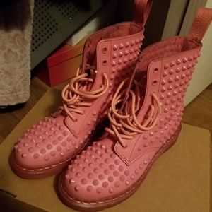 RARE Dr. Martens Pink Spike Boots - US 9